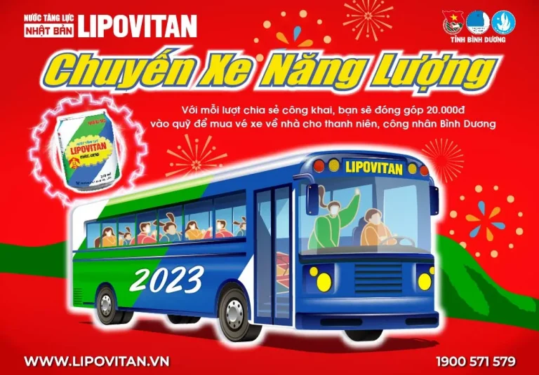 Lipovitan Khởi Động Chuyến Xe Năng Lượng Đưa Công Nhân Về Quê Đón Tết 2023